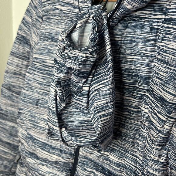 New Lole x Allied Feather and Down Purple & Blue Striped Jacket Womens size S - Picture 2 of 10